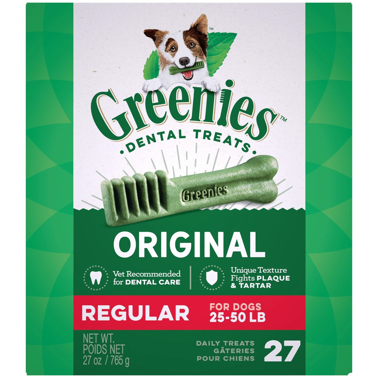 GREENIES® Original Canine Dental Chews - Regular Size - Treat TUB-PAK™ Package (27 Oz.) - 27 Count 4 GREENIES® Original Canine Dental Chews - Regular Size - Treat TUB-PAK™ Package (27 Oz.) - 27 Count - Image 2