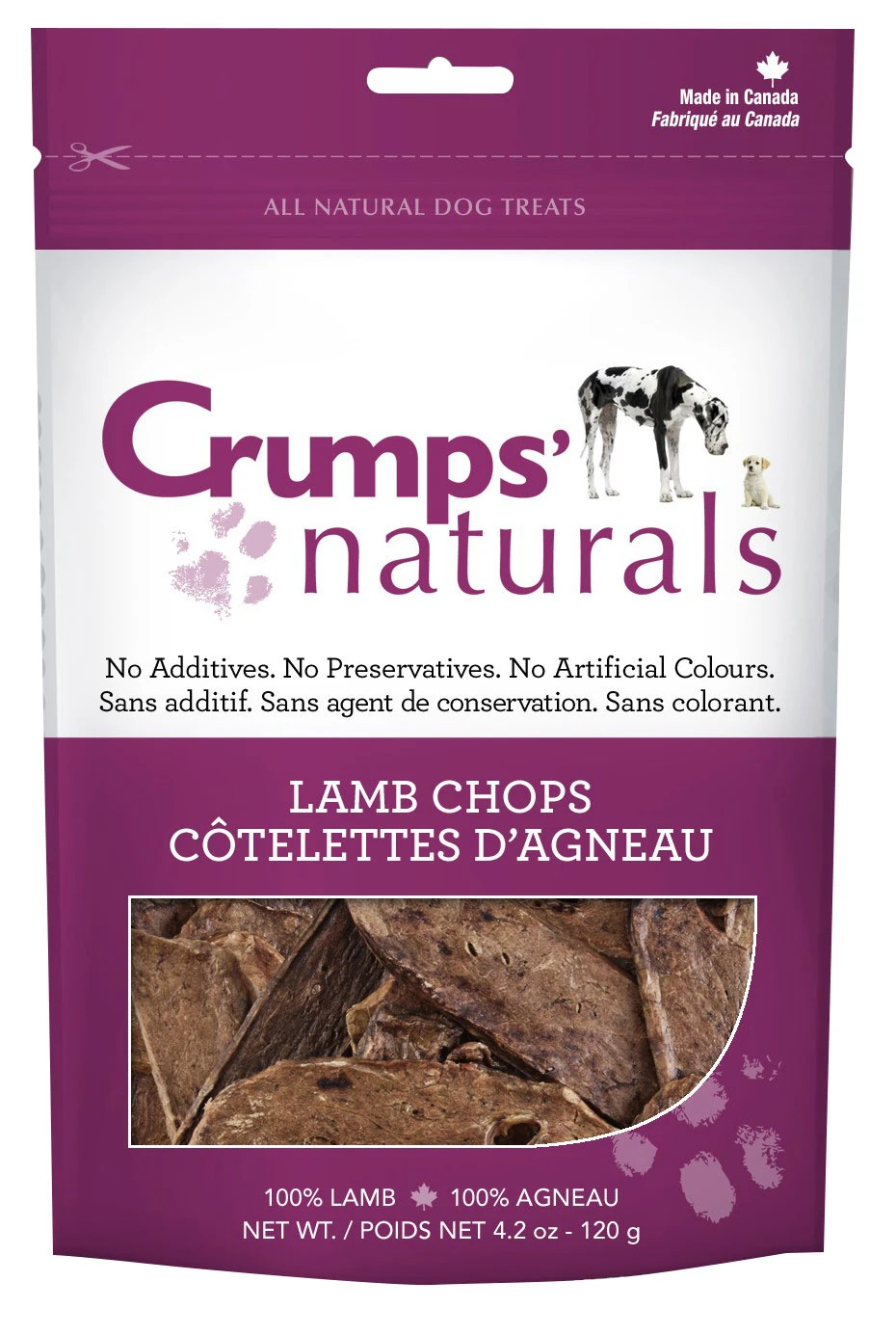 Crumps Lamb Chop Dog Treat 4.2Oz 3 Crumps Lamb Chop Dog Treat 4.2Oz