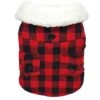 Red & Black Plaid Dog Coat