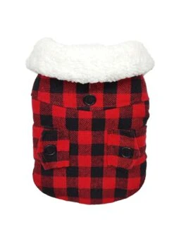 Red & Black Plaid Dog Coat