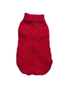 Solid Red Acrylic Dog Sweater