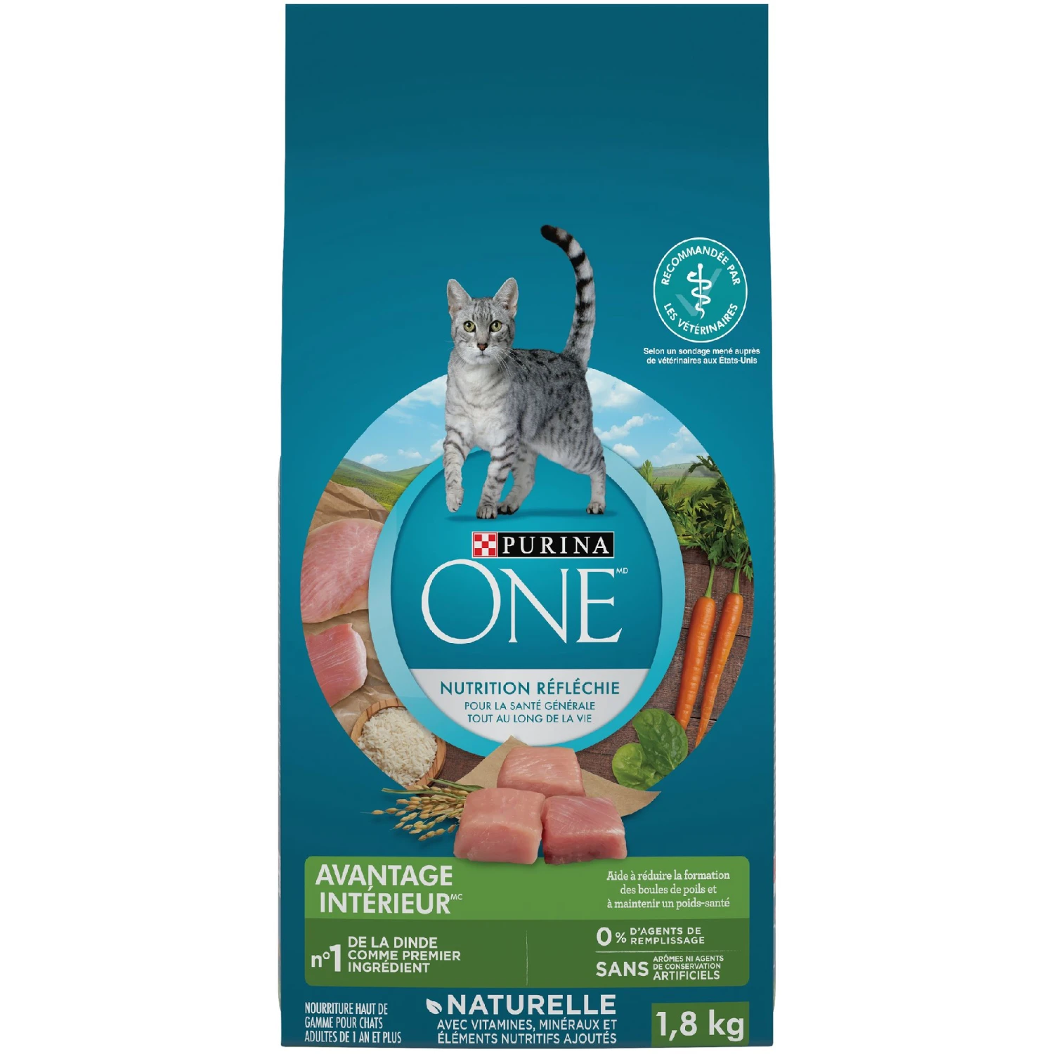 Purina ONE® SmartBlend™ Indoor Hairball And Weight Control Adult Cat Food 1.8kg 6 Purina ONE® SmartBlend™ Indoor Hairball And Weight Control Adult Cat Food 1.8kg - Image 4