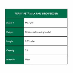 Perky-Pet® Milk Pail Wild Bird Feeder White 5lb -Pet Supply Store a7543440 31e9 443b b962 9401ec6a5f3e