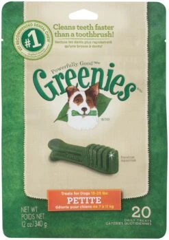 GREENIES® Original Canine Dental Chews - Petite Size - TREAT-PAK⢠Package (12 Oz.) - 20 Count
